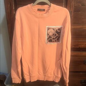Scotch & Soda Peach Crewneck with Graphic Chest Pocket